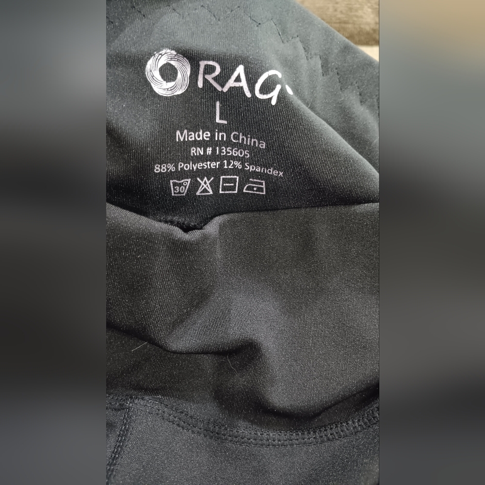 Rag Yoga Pants Black Leggings Women's Large Pockets Ankle Mesh Active Wear - Picture 3 of 8